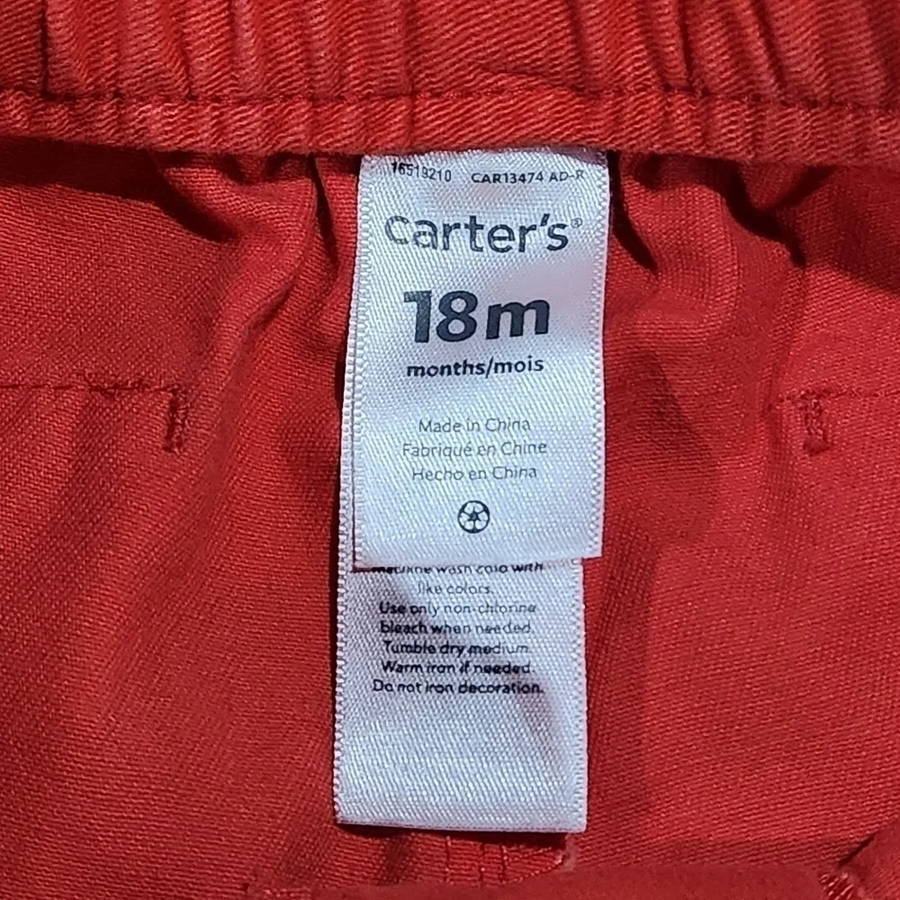 Carter's Salmon Color Toddler Pants Elastic Waist Size 18 Mo